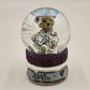 Boyds Bears Snow Globe with Brown and Cream Bear Nurse Theme